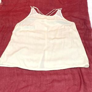 Halston Heritage 100% silk strappy  top with flyaway back